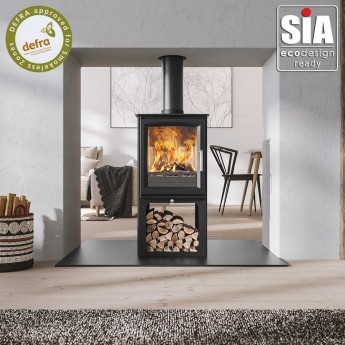 Ecosy+ Hampton 5 Double Sided TALL Defra Approved Ecodesign Wood Burning Stove 